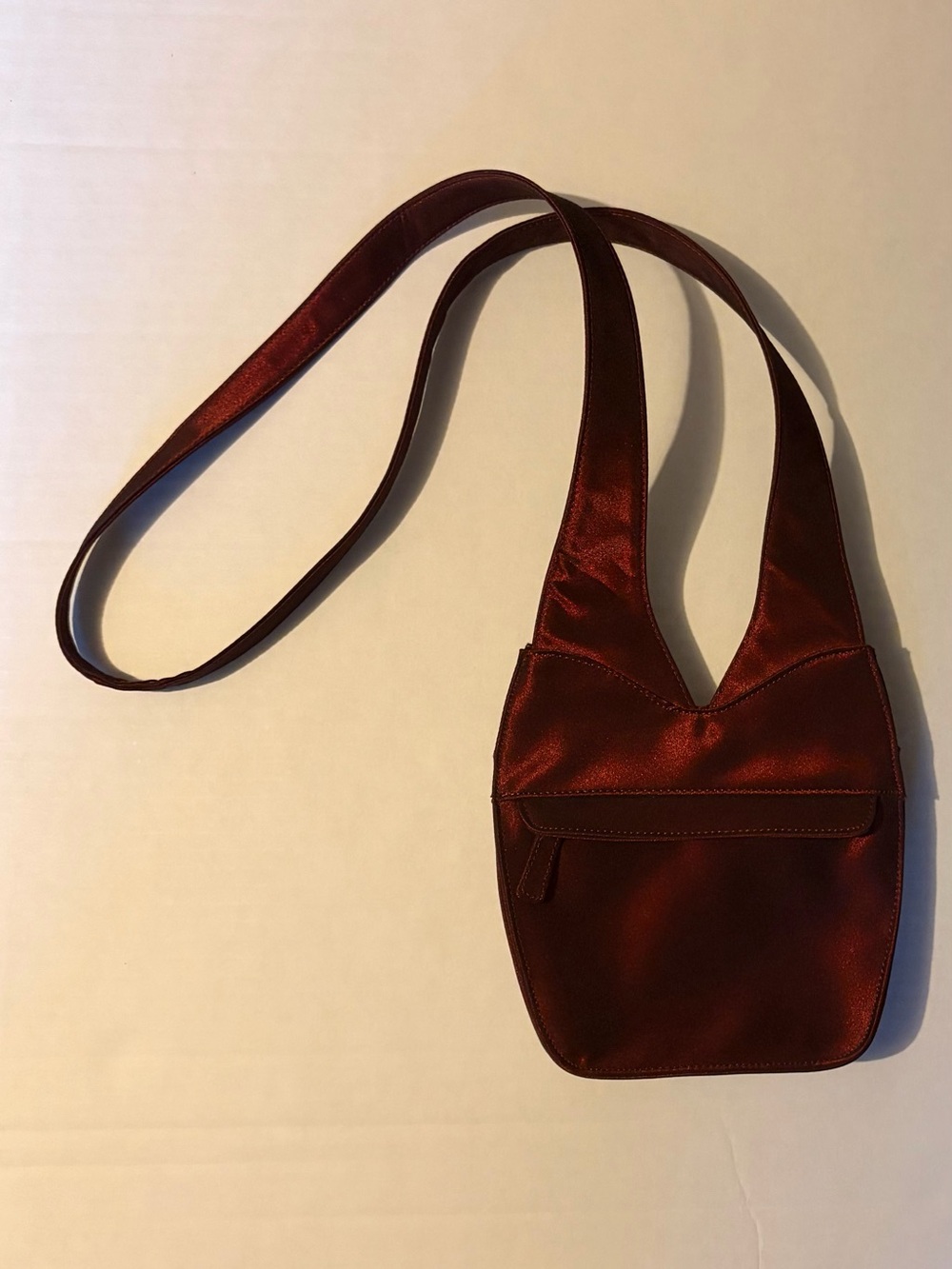 Classiques Entier Satin Crossbody Bag in Wine Red